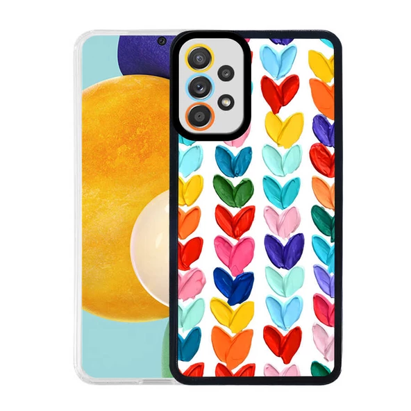 zore Galaxy A52 Kılıf Zore M-Fit Desenli Kapak-Heart No6