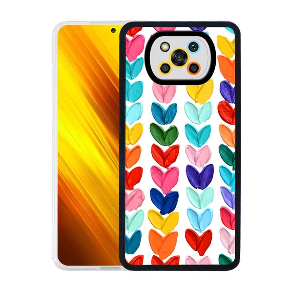 zore Xiaomi Poco X3 Kılıf Zore M-Fit Desenli Kapak-Heart No6