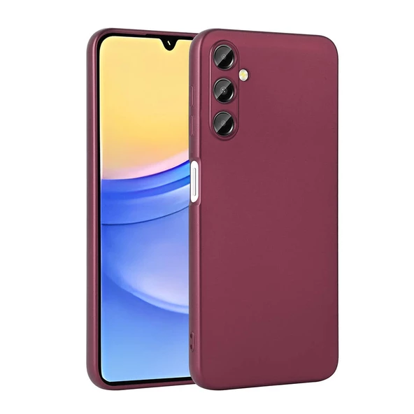 zore Galaxy A15 Kılıf Zore Premier Silikon Kapak-Mürdüm