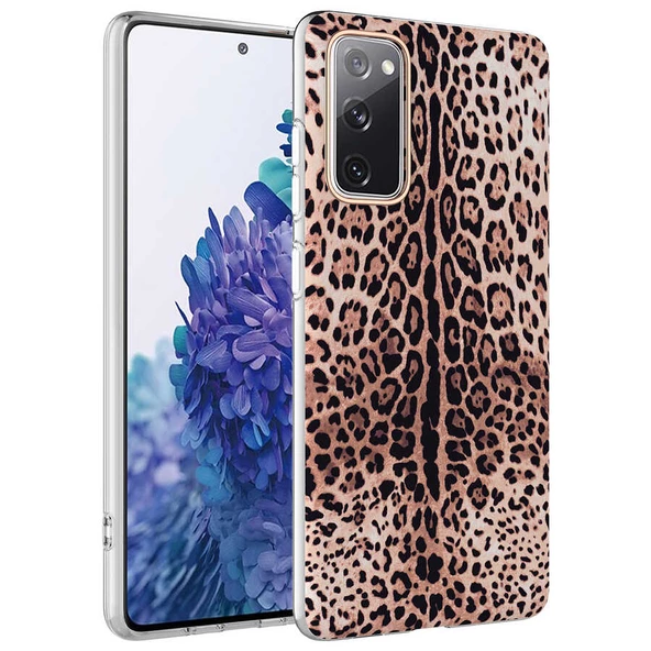 zore Galaxy S20 FE Kılıf Zore Bella Kapak-Leopar