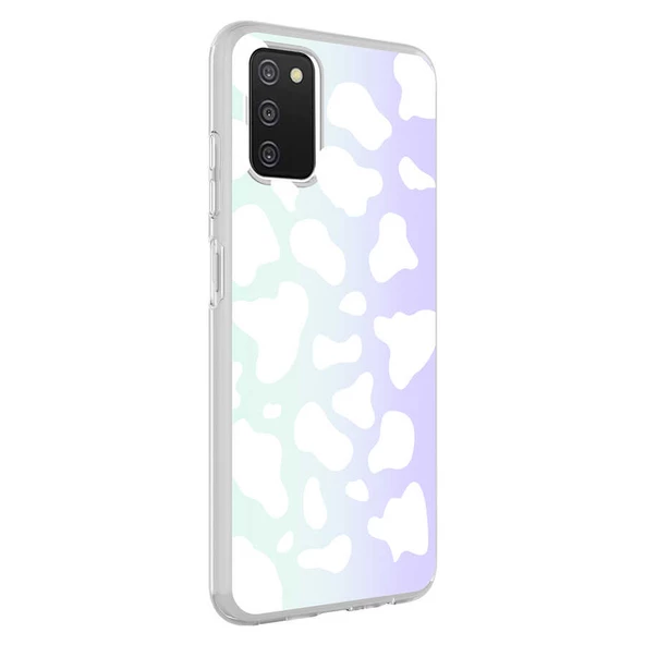 zore Galaxy A03S Kılıf Zore M-Blue Desenli Kapak-Cow No2