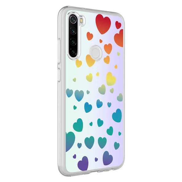 zore Xiaomi Redmi Note 8 Kılıf Zore M-Blue Desenli Kapak-Heart No3