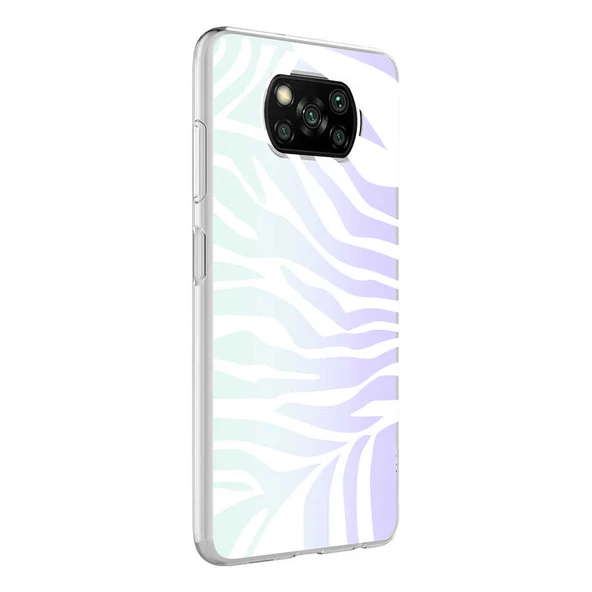 zore Xiaomi Poco X3 Kılıf Zore M-Blue Desenli Kapak-Zebra No1