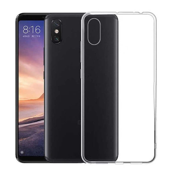 zore Xiaomi Mi 8 Kılıf Zore Süper Silikon Kapak-Renksiz