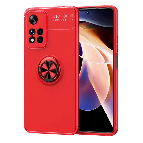 zore Xiaomi Redmi Note 11 Pro 5G Kılıf Zore Ravel Silikon Kapak-Kırmızı