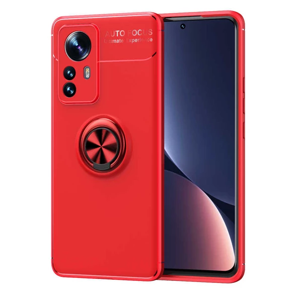 zore Xiaomi Mi 12 Pro Kılıf Zore Ravel Silikon Kapak-Kırmızı