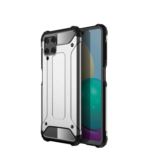 zore Galaxy M22 Kılıf Zore Crash Silikon Kapak-Gri