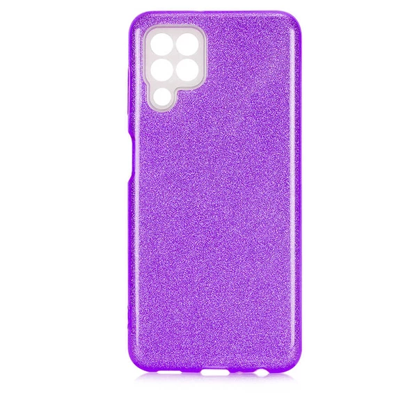 zore Galaxy M22 Kılıf Zore Shining Silikon-Mor