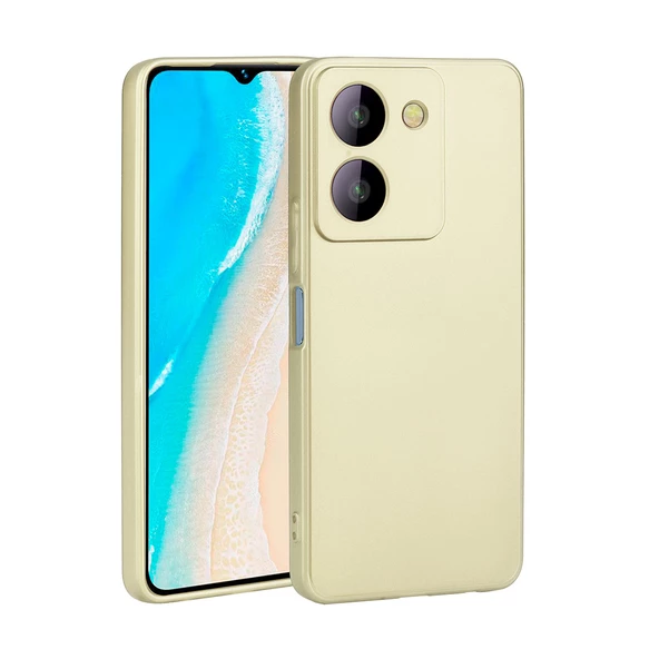 zore Vivo Y36 4G Kılıf Zore Premier Silikon Kapak-Gold