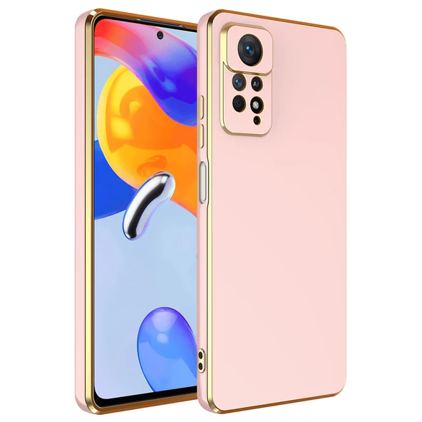 zore Xiaomi Redmi Note 12 Pro 4G Kılıf Zore Bark Kapak-Rose Gold