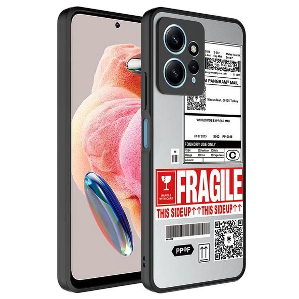 zore Xiaomi Redmi Note 12 4G Kılıf Aynalı Desenli Kamera Korumalı Parlak Zore Mirror Kapak-Fragile