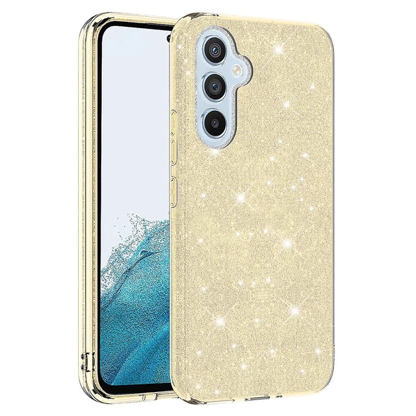 zore Galaxy A34 Kılıf Zore Shining Silikon-Gold