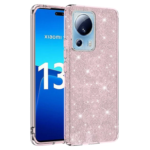 zore Xiaomi Mi 13 Lite Kılıf Zore Shining Silikon-Pembe