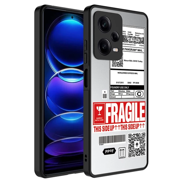 zore Xiaomi Redmi Note 12 Pro 5G Kılıf Aynalı Desenli Kamera Korumalı Parlak Zore Mirror Kapak-Fragile