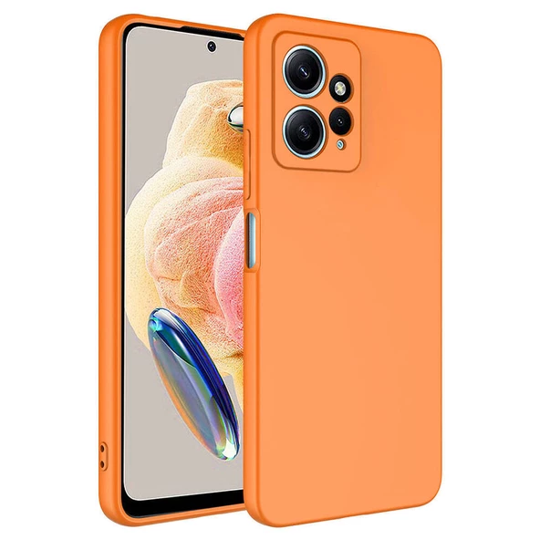 zore Xiaomi Redmi Note 12 4G Kılıf Zore Mara Lansman Kapak-Turuncu