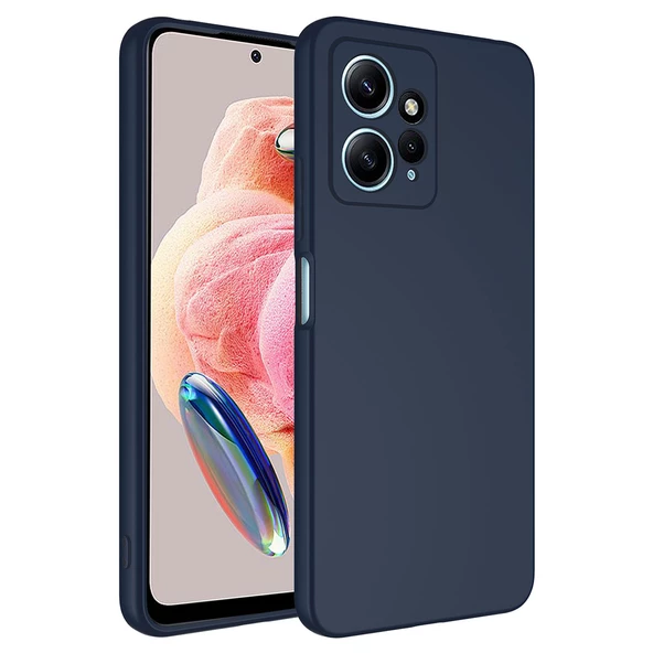 zore Xiaomi Redmi Note 12 4G Kılıf Zore Mara Lansman Kapak-Lacivert