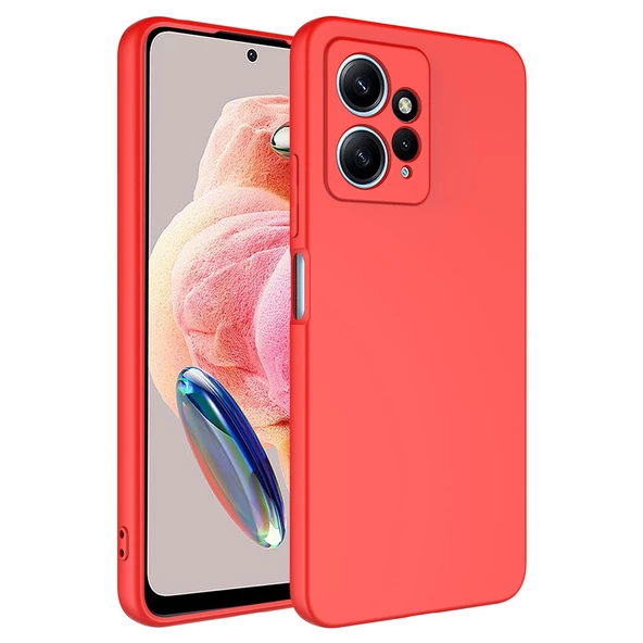 zore Xiaomi Redmi Note 12 4G Kılıf Zore Mara Lansman Kapak-Kırmızı