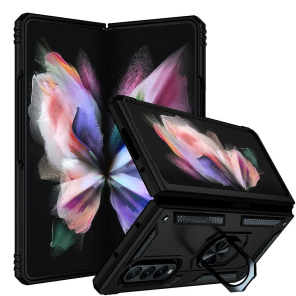 zore Galaxy Z Fold 3 Kılıf Zore Vega Kapak-Siyah