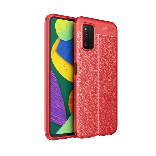 zore Galaxy A03S Kılıf Zore Niss Silikon Kapak-Kırmızı