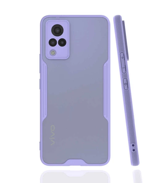 zore Vivo V21 Kılıf Zore Parfe Kapak-Mor