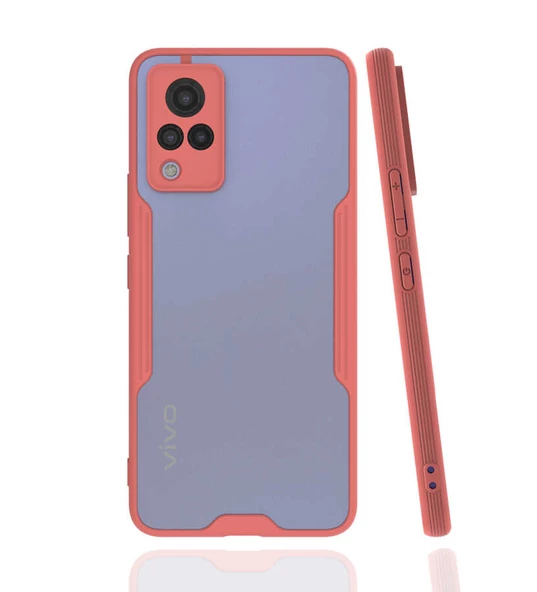 zore Vivo V21 Kılıf Zore Parfe Kapak-Pembe