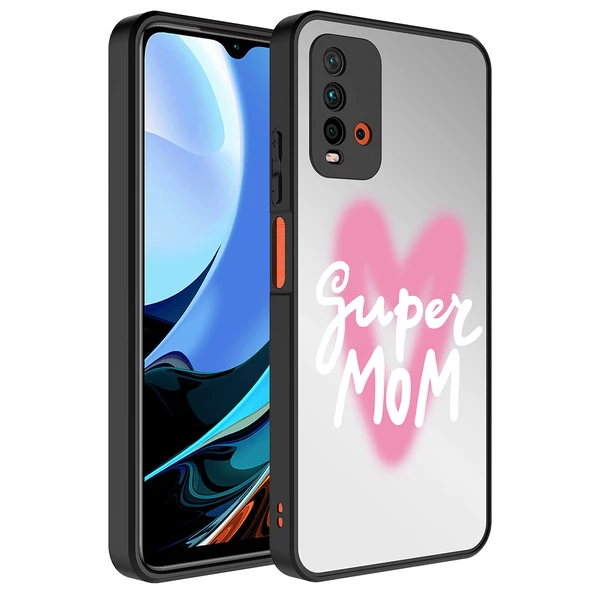 zore Xiaomi Redmi Note 9 4G Kılıf Aynalı Desenli Kamera Korumalı Parlak Zore Mirror Kapak-Süper Anne