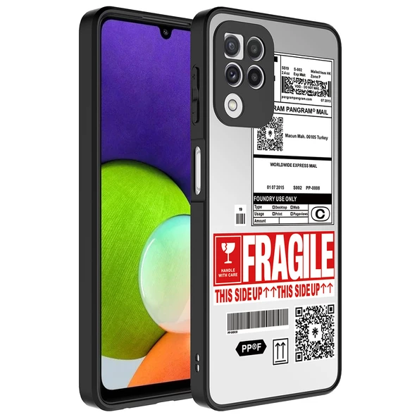 zore Galaxy A22 4G Kılıf Aynalı Desenli Kamera Korumalı Parlak Zore Mirror Kapak-Fragile