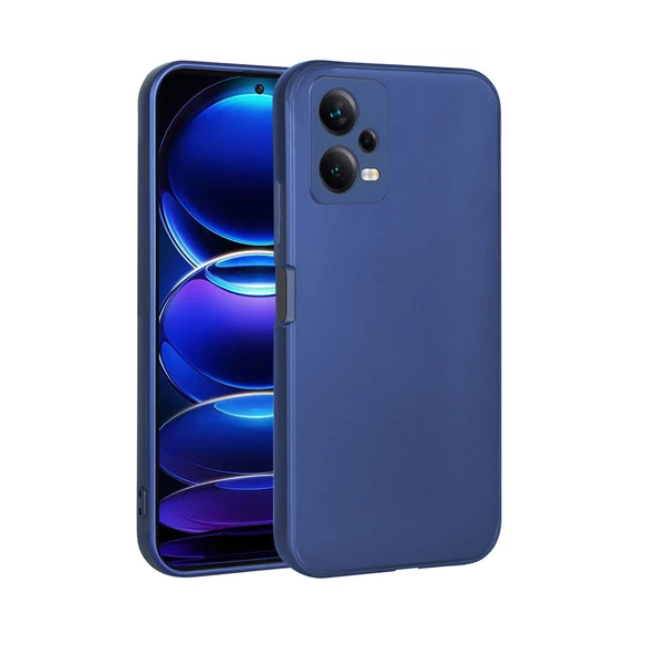 zore Xiaomi Redmi Note 12 4G Kılıf Zore Premier Silikon Kapak-Saks Mavi