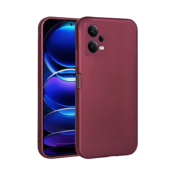 zore Xiaomi Redmi Note 12 5G Kılıf Zore Premier Silikon Kapak-Mürdüm