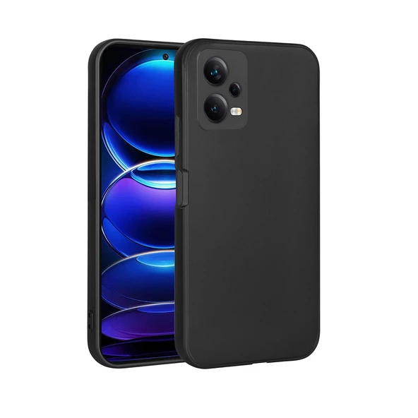 zore Xiaomi Redmi Note 12 5G Kılıf Zore Premier Silikon Kapak-Siyah