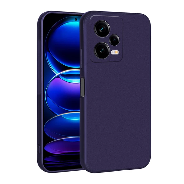 zore Xiaomi Redmi Note 12 Pro 5G Kılıf Zore Premier Silikon Kapak-Lacivert