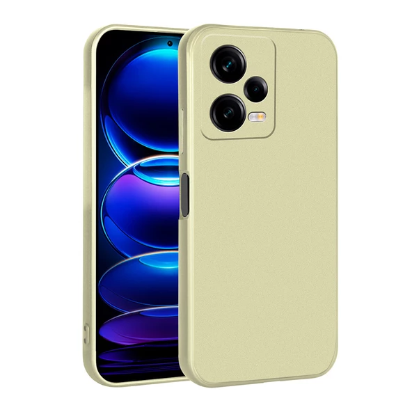 zore Xiaomi Redmi Note 12 Pro 5G Kılıf Zore Premier Silikon Kapak-Gold