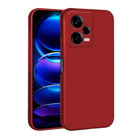 zore Xiaomi Redmi Note 12 Pro 5G Kılıf Zore Premier Silikon Kapak-Kırmızı