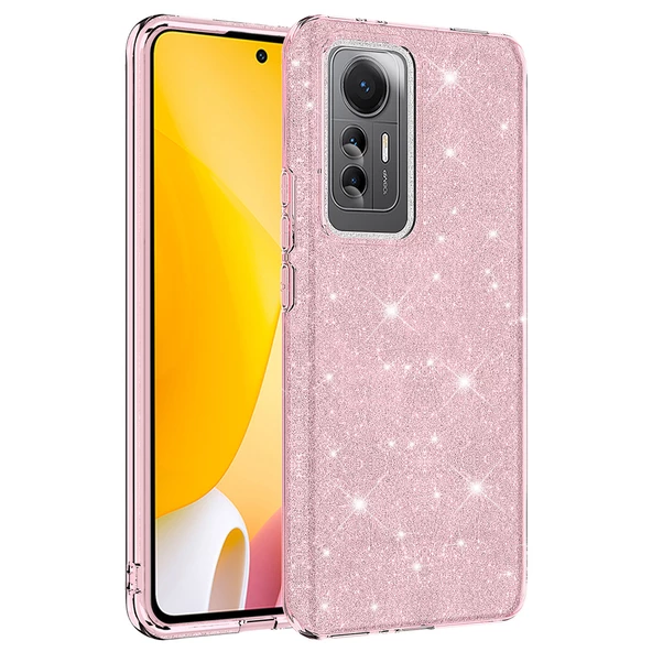 zore Xiaomi Xiaomi 12 Lite Kılıf Zore Shining Silikon-Pembe