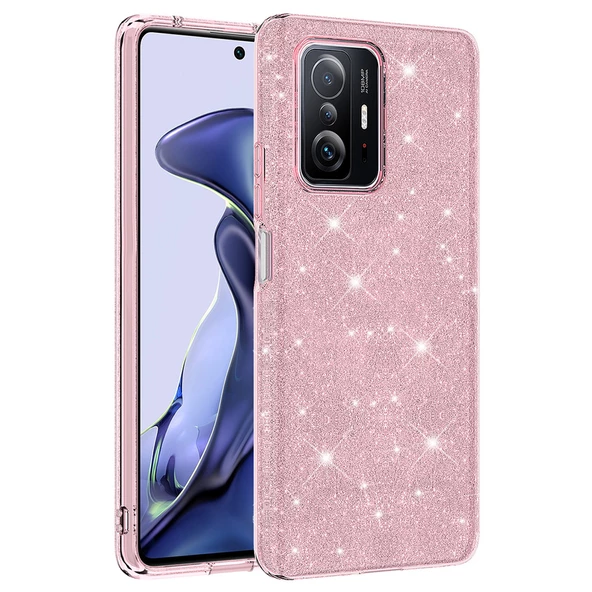 zore Xiaomi Mi 11T Pro 5G Kılıf Zore Shining Silikon-Pembe