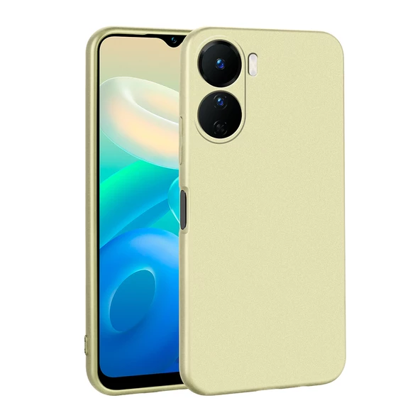 zore Vivo Y16 Kılıf Zore Premier Silikon Kapak-Gold