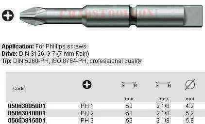 Wera 851/8 Tz Ph/Yıldız 1x53mm Bits 05063805001