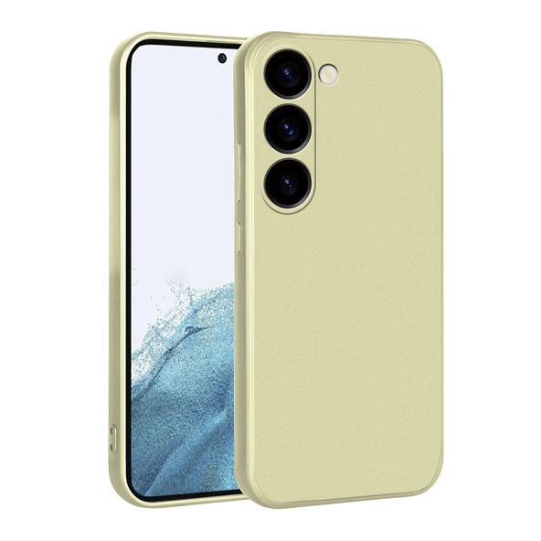 zore Galaxy S23 Plus Kılıf Zore Premier Silikon Kapak-Gold