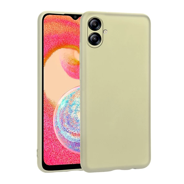 zore Galaxy A04E Kılıf Zore Premier Silikon Kapak-Gold