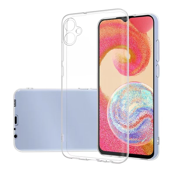 zore Galaxy A04E Kılıf Zore Süper Silikon Kapak-Renksiz