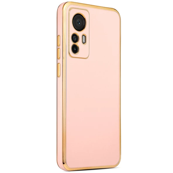 zore Xiaomi Mi 12T Pro Kılıf Zore Bark Kapak-Rose Gold