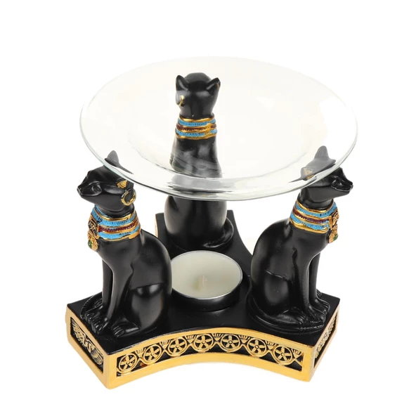 KEDİ TASARIMLI CAM KASELİ BUHURDANLIK