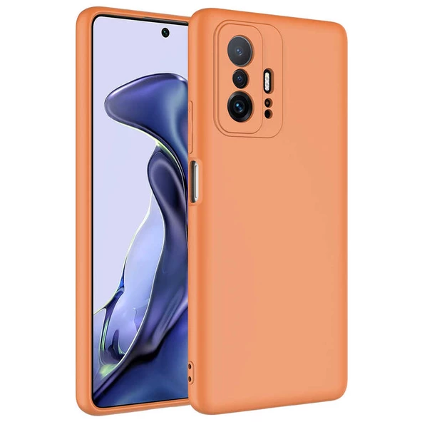 zore Xiaomi Mi 11T Pro 5G Kılıf Zore Mara Lansman Kapak-Turuncu