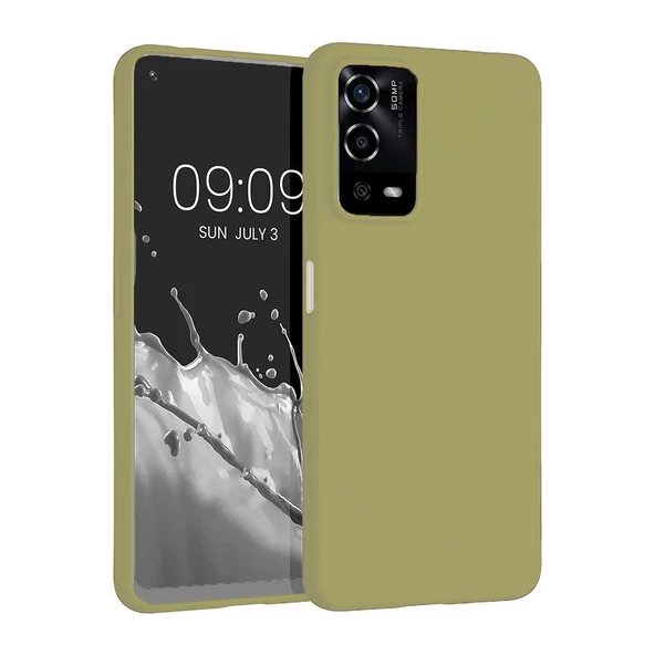 zore Oppo A55 4G Kılıf Zore Premier Silikon Kapak-Gold