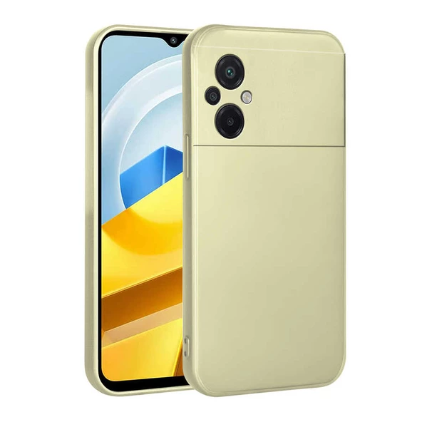 zore Xiaomi Poco M5 Kılıf Zore Premier Silikon Kapak-Gold