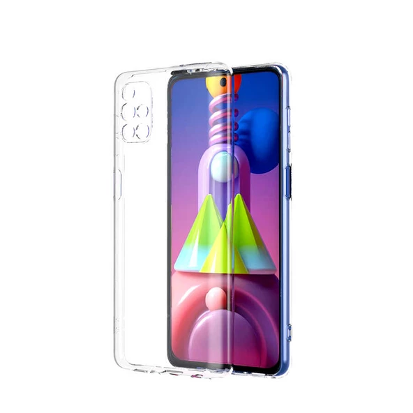 zore Galaxy M31S Kılıf Zore Kamera Korumalı Süper Silikon Kapak-Renksiz