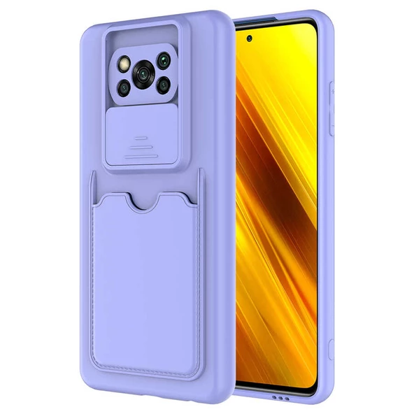 zore Xiaomi Poco X3 Kılıf ​Zore Kartix Kapak-Lila