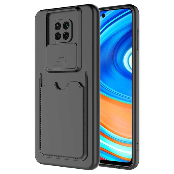 zore Xiaomi Redmi Note 9 Pro Kılıf ​Zore Kartix Kapak-Siyah