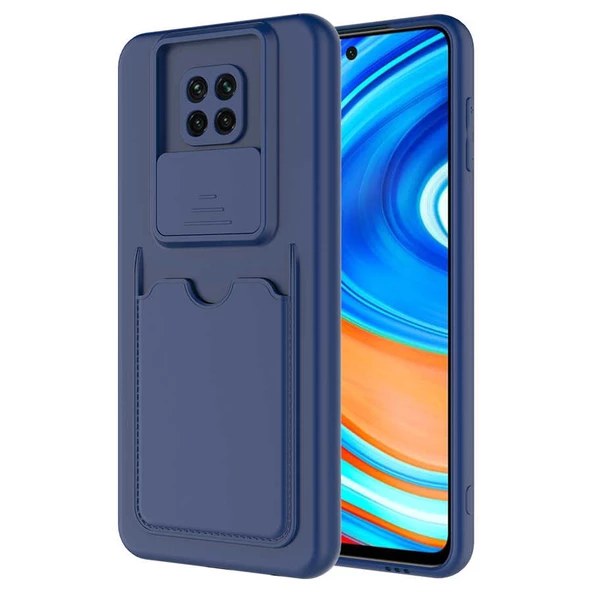 zore Xiaomi Redmi Note 9 Pro Kılıf ​Zore Kartix Kapak-Lacivert