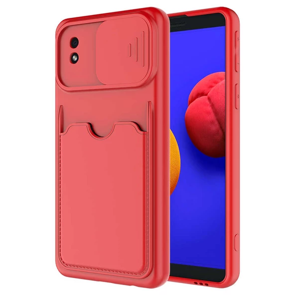 zore Galaxy A01 Core Kılıf ​Zore Kartix Kapak-Kırmızı